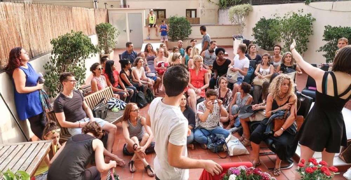 A rooftop community gathering